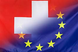 Flagge EU und Schweiz
